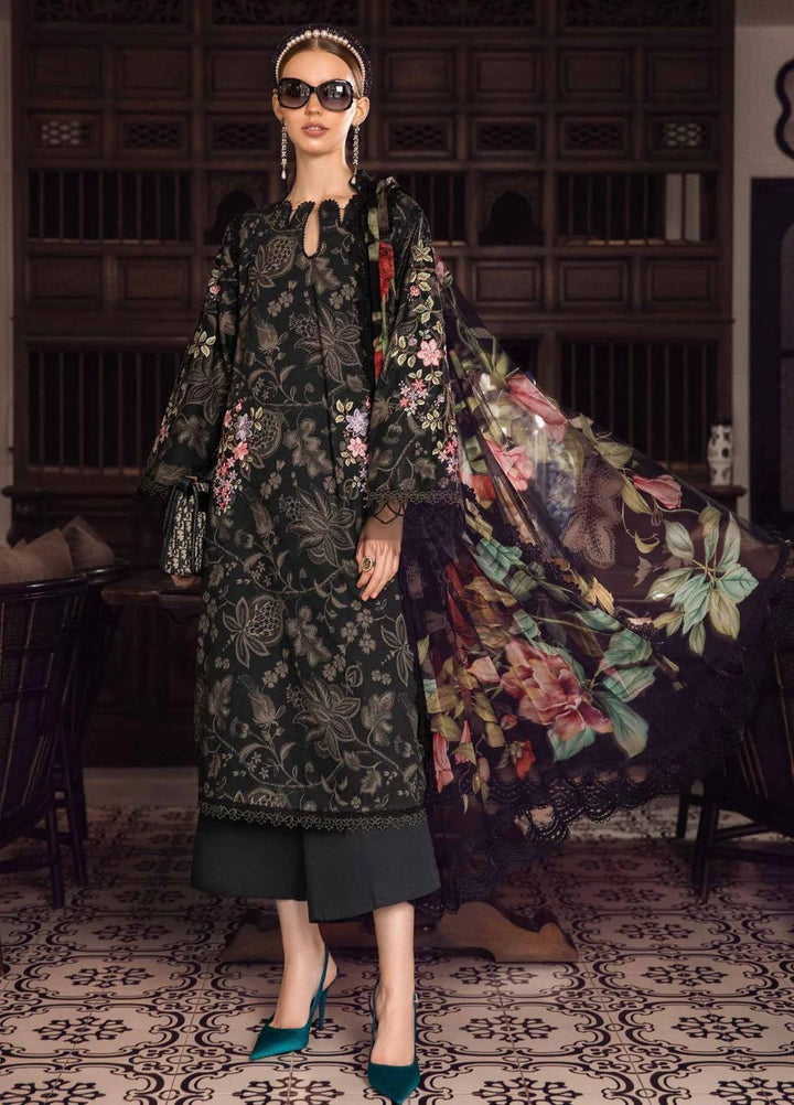 M Prints By Maria B Embroidered Cambric Suits Unstitched 3 Piece MB23MPFE 3B - Winter Collection