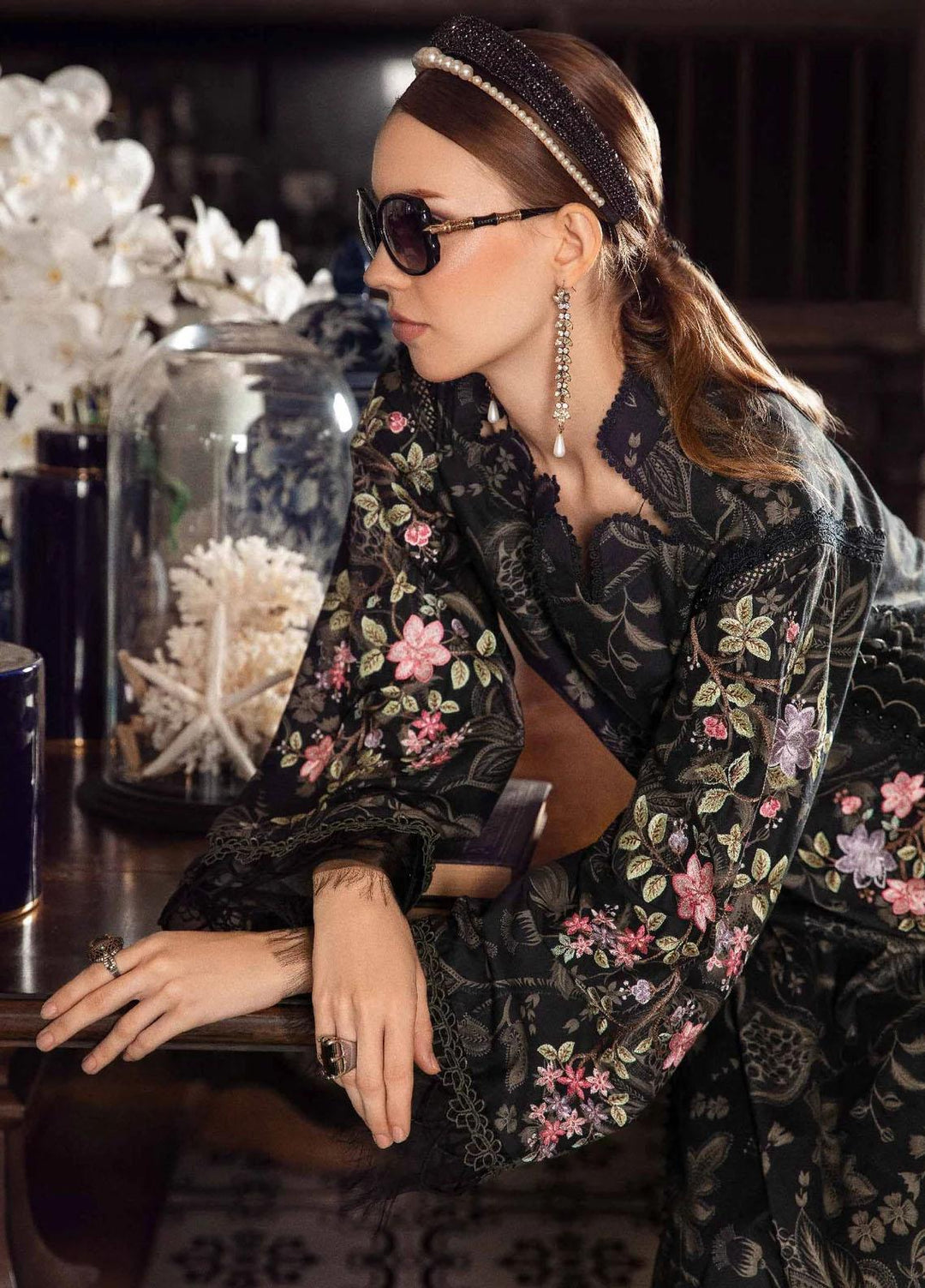 M Prints By Maria B Embroidered Cambric Suits Unstitched 3 Piece MB23MPFE 3B - Winter Collection