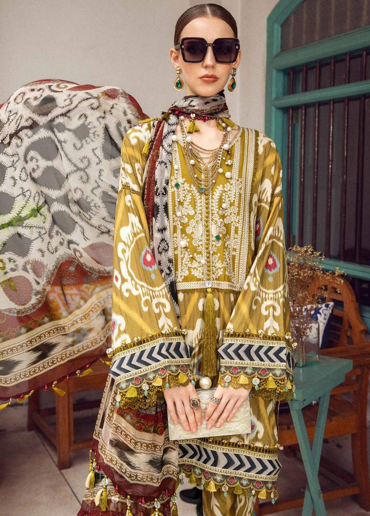 M Prints By Maria B Embroidered Cambric Suits Unstitched 3 Piece MB23MPFE 4A - Winter Collection