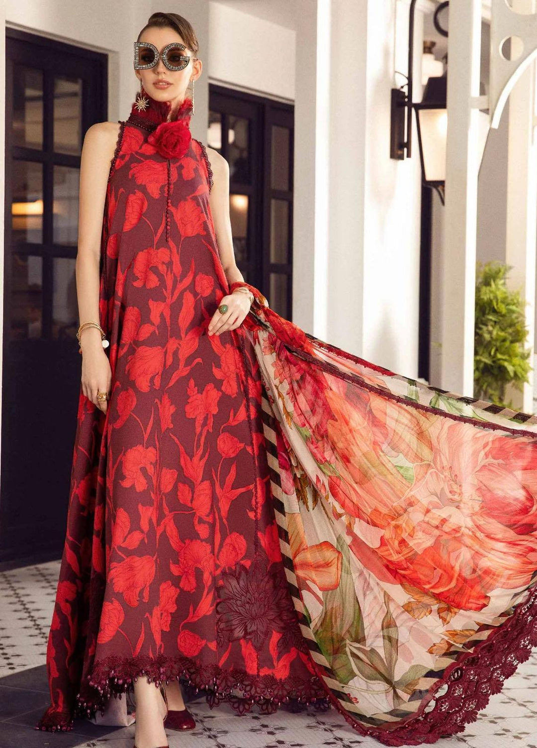 M Prints By Maria B Embroidered Cambric Suits Unstitched 3 Piece MB23MPFE 5A - Winter Collection