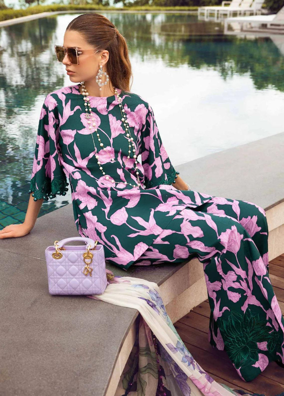 M Prints By Maria B Embroidered Cambric Suits Unstitched 3 Piece MB23MPFE 5B - Winter Collection