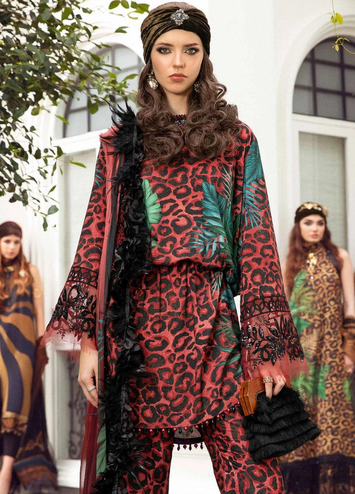 M Prints By Maria B Embroidered Linen Suits Unstitched 3 Piece MB23MPFE 7A - Winter Collection