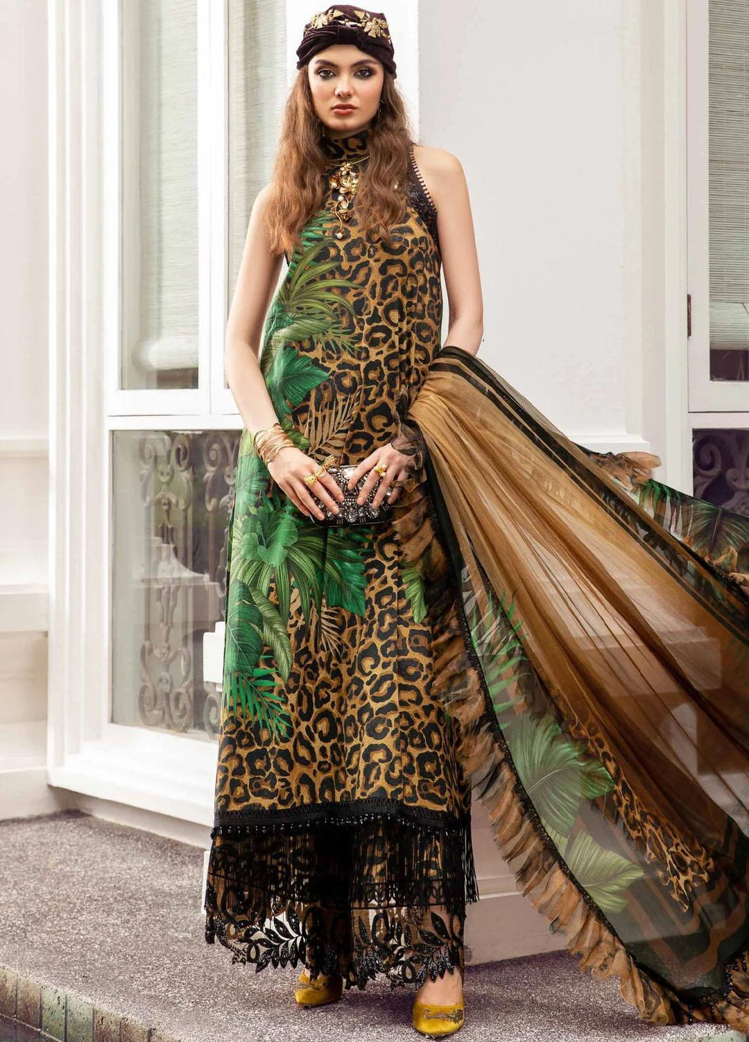 M Prints By Maria B Embroidered Linen Suits Unstitched 3 Piece MB23MPFE 7B - Winter Collection