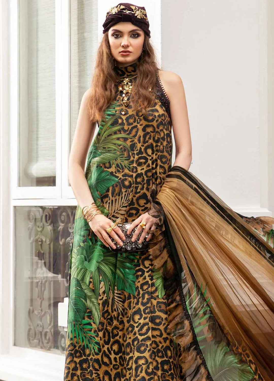 M Prints By Maria B Embroidered Linen Suits Unstitched 3 Piece MB23MPFE 7B - Winter Collection