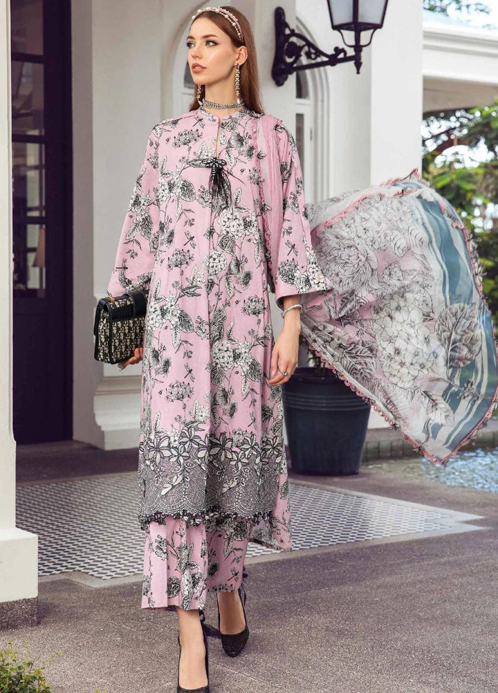 M Prints By Maria B Embroidered Cambric Suits Unstitched 3 Piece MB23MPFE 8A - Winter Collection