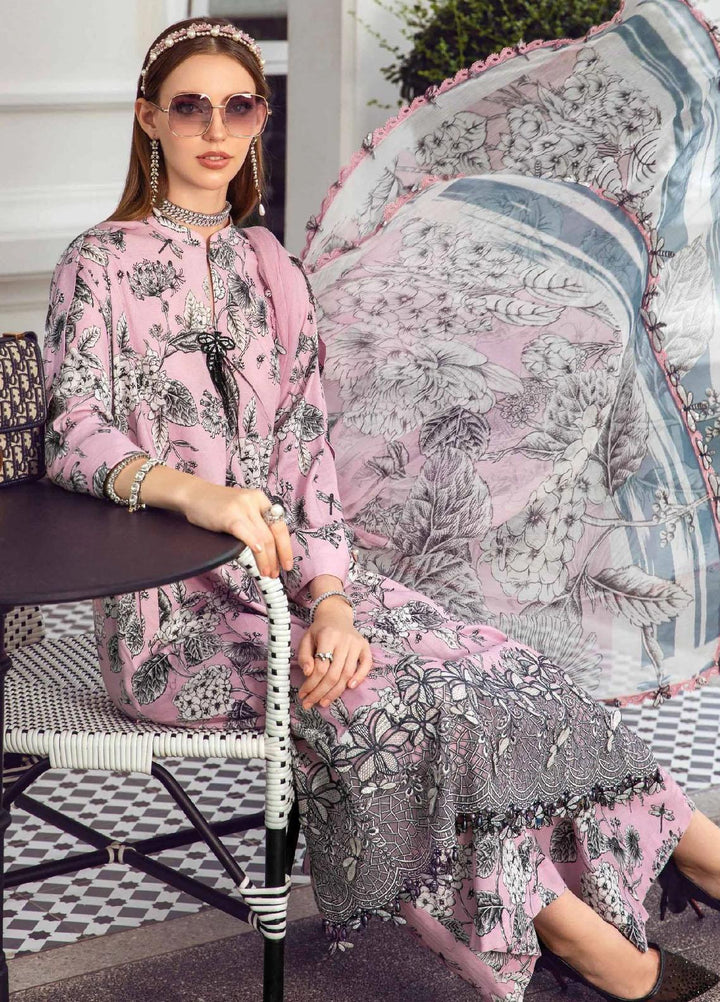 M Prints By Maria B Embroidered Cambric Suits Unstitched 3 Piece MB23MPFE 8A - Winter Collection