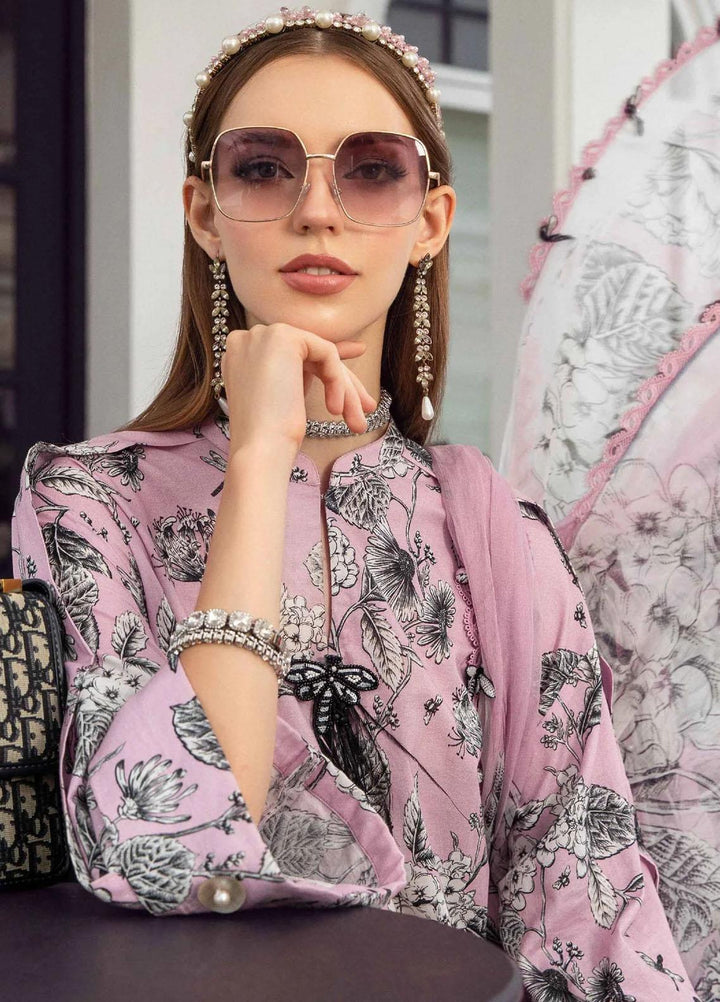 M Prints By Maria B Embroidered Cambric Suits Unstitched 3 Piece MB23MPFE 8A - Winter Collection