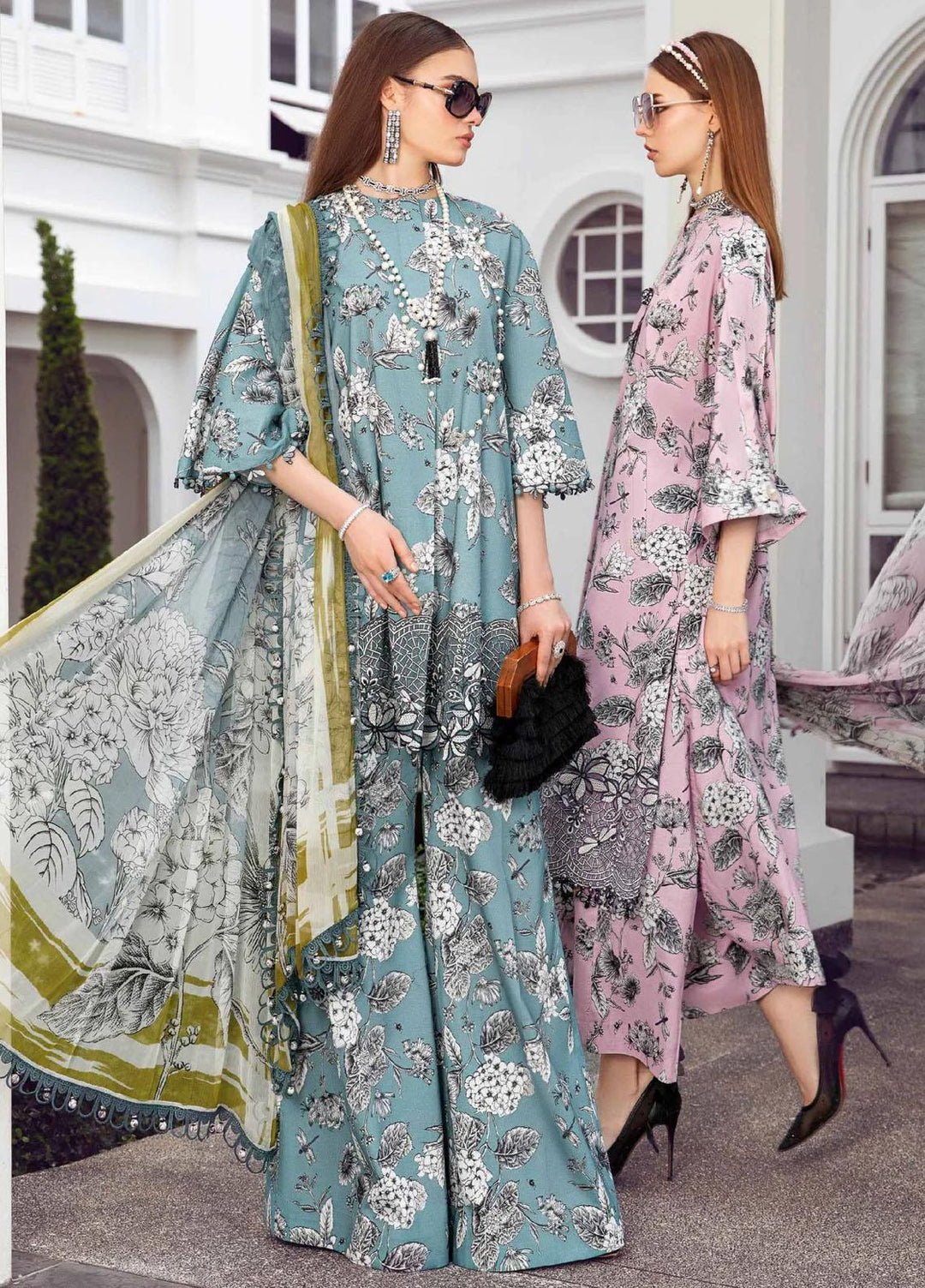 M Prints By Maria B Embroidered Cambric Suits Unstitched 3 Piece MB23MPFE 8B - Winter Collection