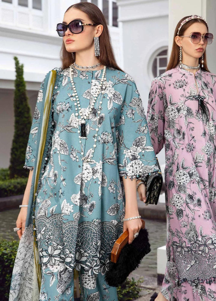 M Prints By Maria B Embroidered Cambric Suits Unstitched 3 Piece MB23MPFE 8B - Winter Collection