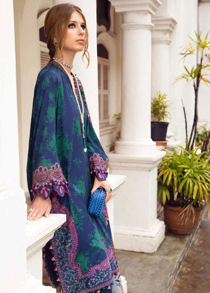 M Prints By Maria B Embroidered Linen Suits Unstitched 3 Piece MB23MPFE 9A - Winter Collection