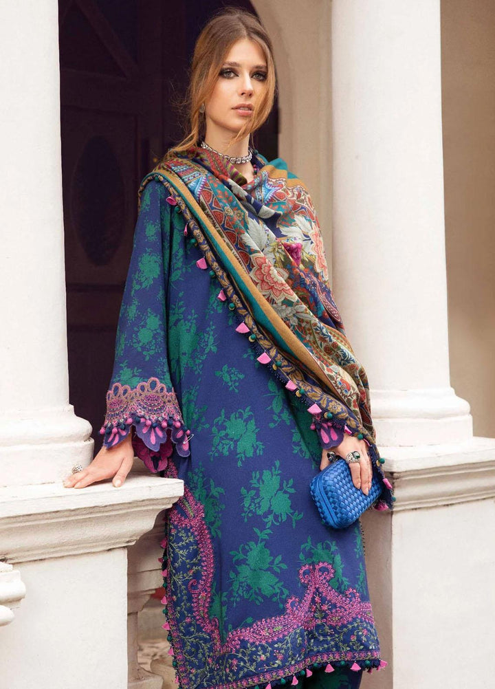 M Prints By Maria B Embroidered Linen Suits Unstitched 3 Piece MB23MPFE 9A - Winter Collection
