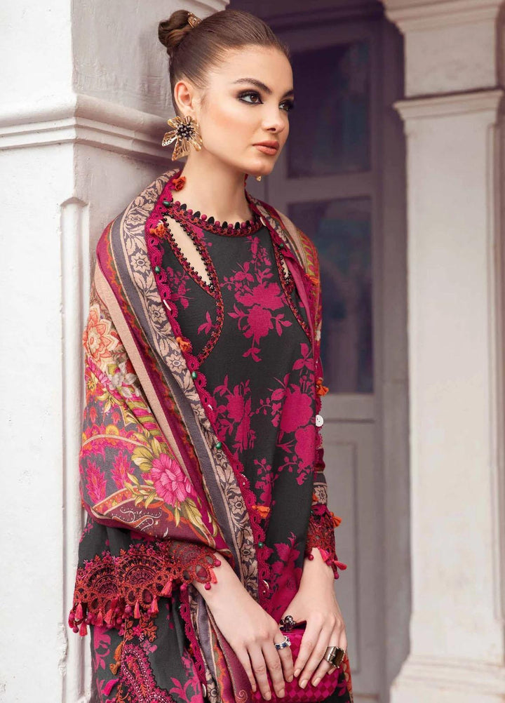 M Prints By Maria B Embroidered Linen Suits Unstitched 3 Piece MB23MPFE 9B - Winter Collection