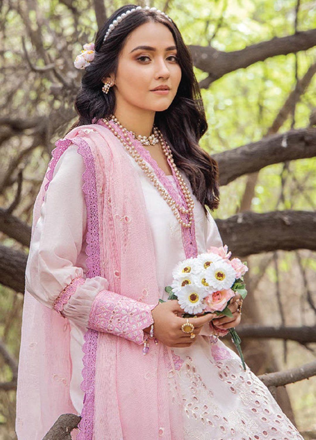Maah Rukh By Humdum Embroidered Lawn Suits Unstitched 3 Piece HD23MR D-01 - Summer Collection