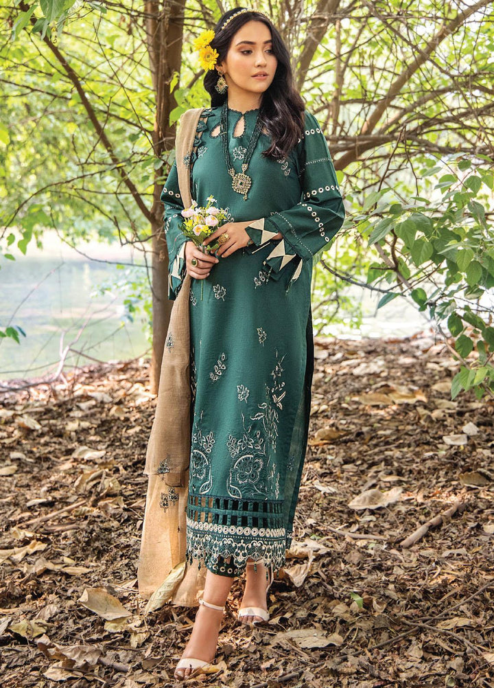 Maah Rukh By Humdum Embroidered Lawn Suits Unstitched 3 Piece HD23MR D-03 - Summer Collection