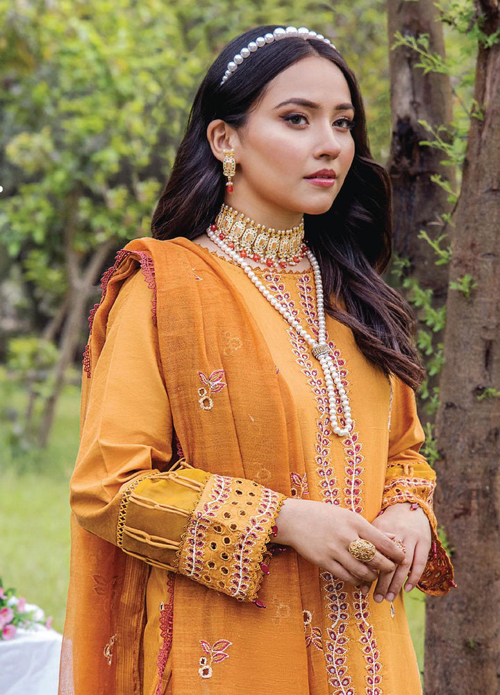 Maah Rukh By Humdum Embroidered Lawn Suits Unstitched 3 Piece HD23MR D-04 - Summer Collection
