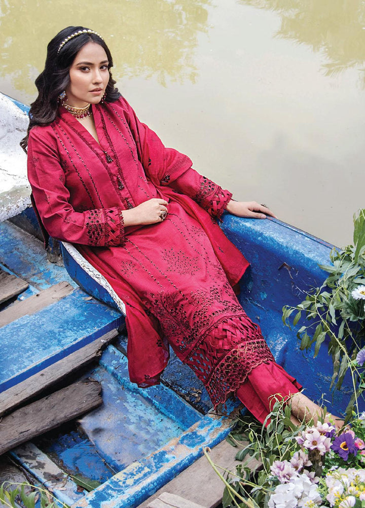 Maah Rukh By Humdum Embroidered Lawn Suits Unstitched 3 Piece HD23MR D-05 - Summer Collection