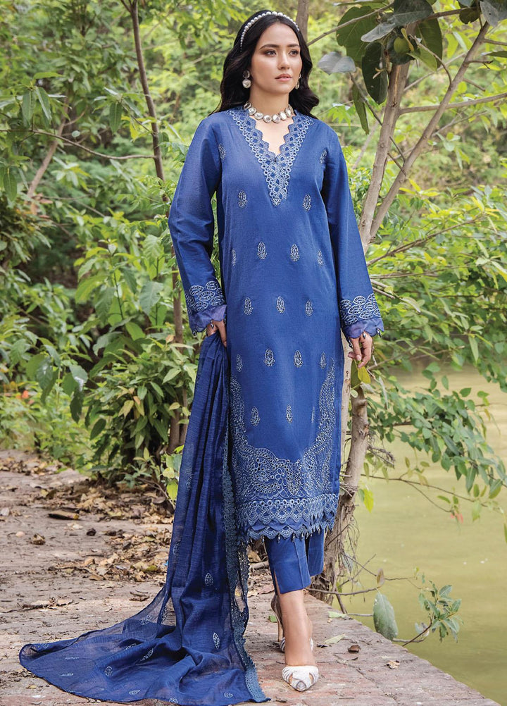 Maah Rukh By Humdum Embroidered Lawn Suits Unstitched 3 Piece HD23MR D-06 - Summer Collection