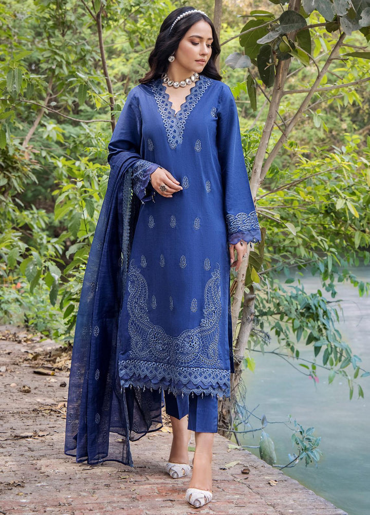 Maah Rukh By Humdum Embroidered Lawn Suits Unstitched 3 Piece HD23MR D-06 - Summer Collection