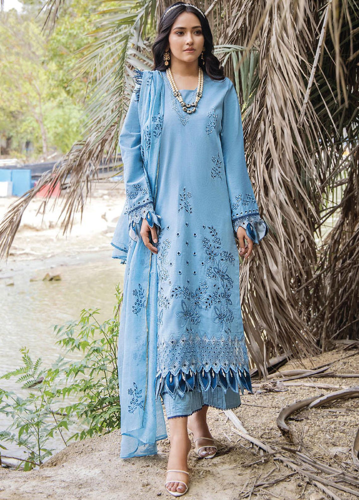 Maah Rukh By Humdum Embroidered Lawn Suits Unstitched 3 Piece HD23MR D-09 - Summer Collection