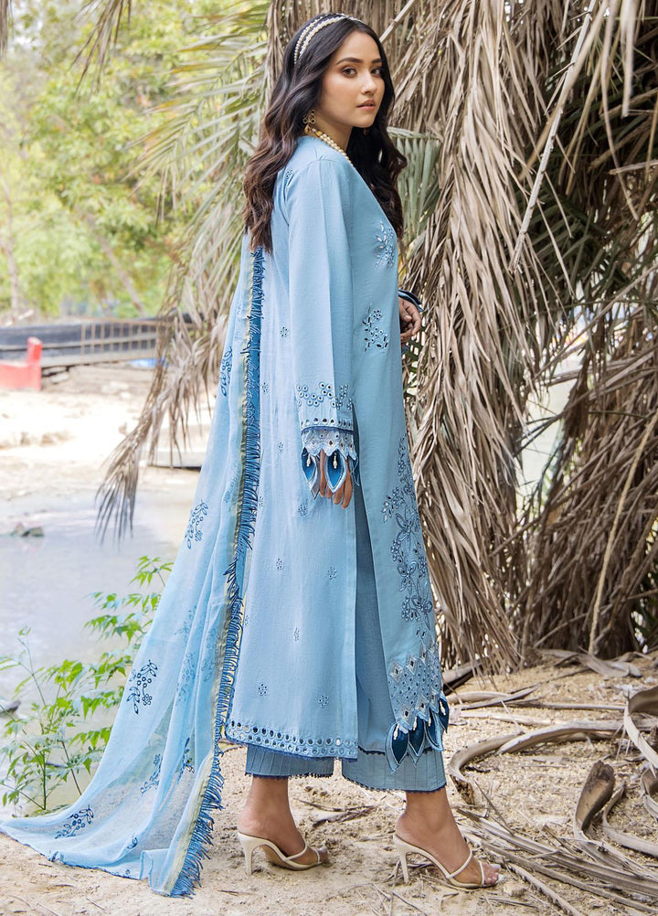 Maah Rukh By Humdum Embroidered Lawn Suits Unstitched 3 Piece HD23MR D-09 - Summer Collection