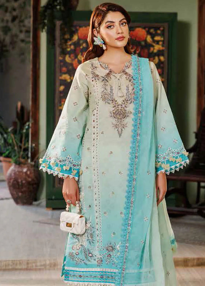 Maahi By Alizeh Fashion Embroidered Lawn Suit Unstitched 3 Piece AFB24M2 D-06 Zari - Summer Collection