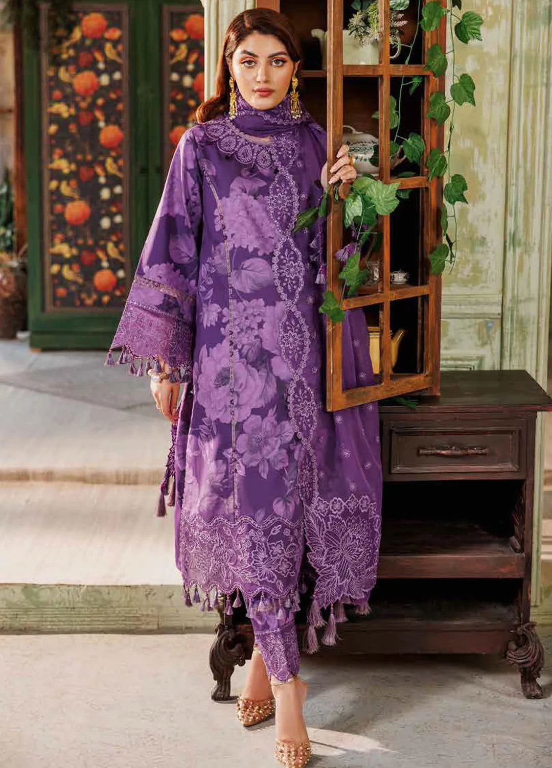 Maahi By Alizeh Fashion Embroidered Lawn Suit Unstitched 3 Piece AFB24M2 D-08 Zauq - Summer Collection