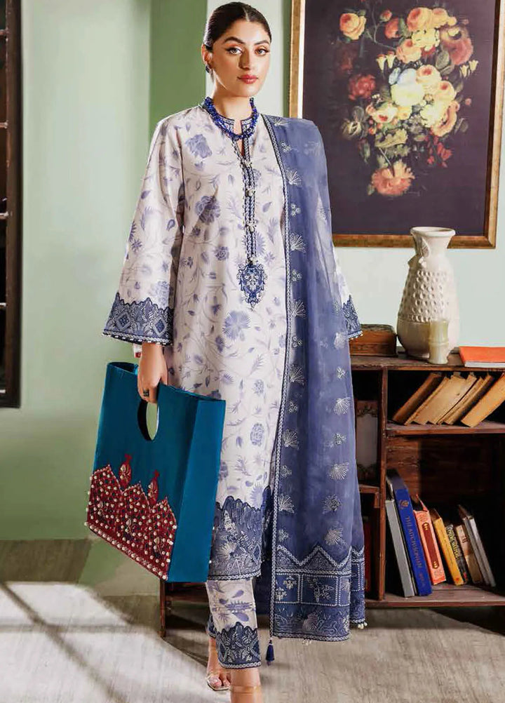 Maahi By Alizeh Fashion Embroidered Lawn Suit Unstitched 3 Piece AFB24M2 D-09 Sham - Summer Collection