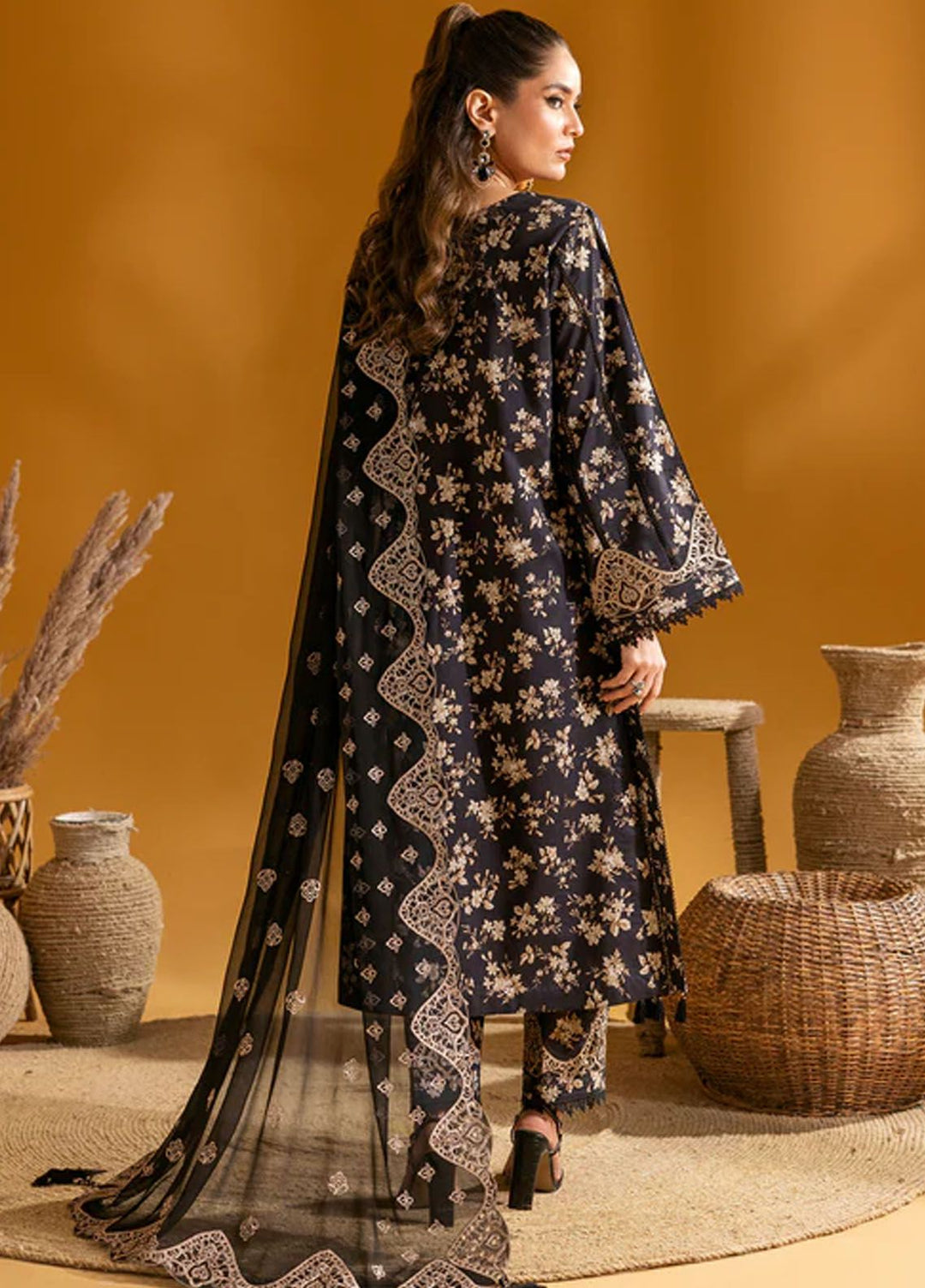 Maahi by Alizeh Fashion Embroidered Lawn Suits Unstitched 3 Piece AFB24M D-02 Tara - Summer Collection