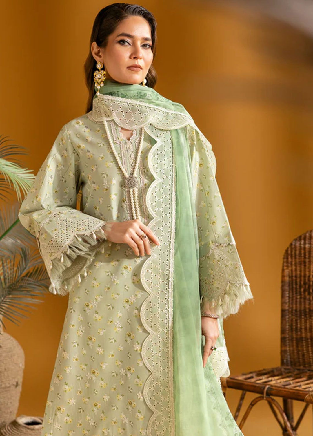 Maahi by Alizeh Fashion Embroidered Lawn Suits Unstitched 3 Piece AFB24M D-04 Ziva - Summer Collection