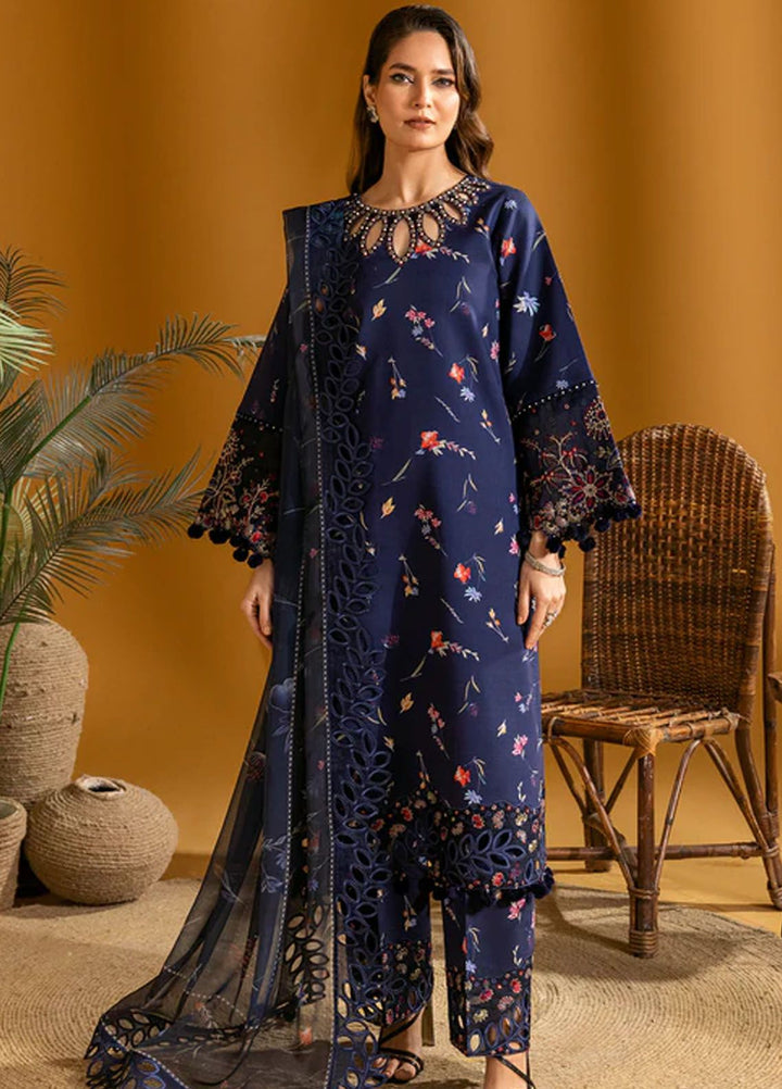 Maahi by Alizeh Fashion Embroidered Lawn Suits Unstitched 3 Piece AFB24M D-05 Iris - Summer Collection