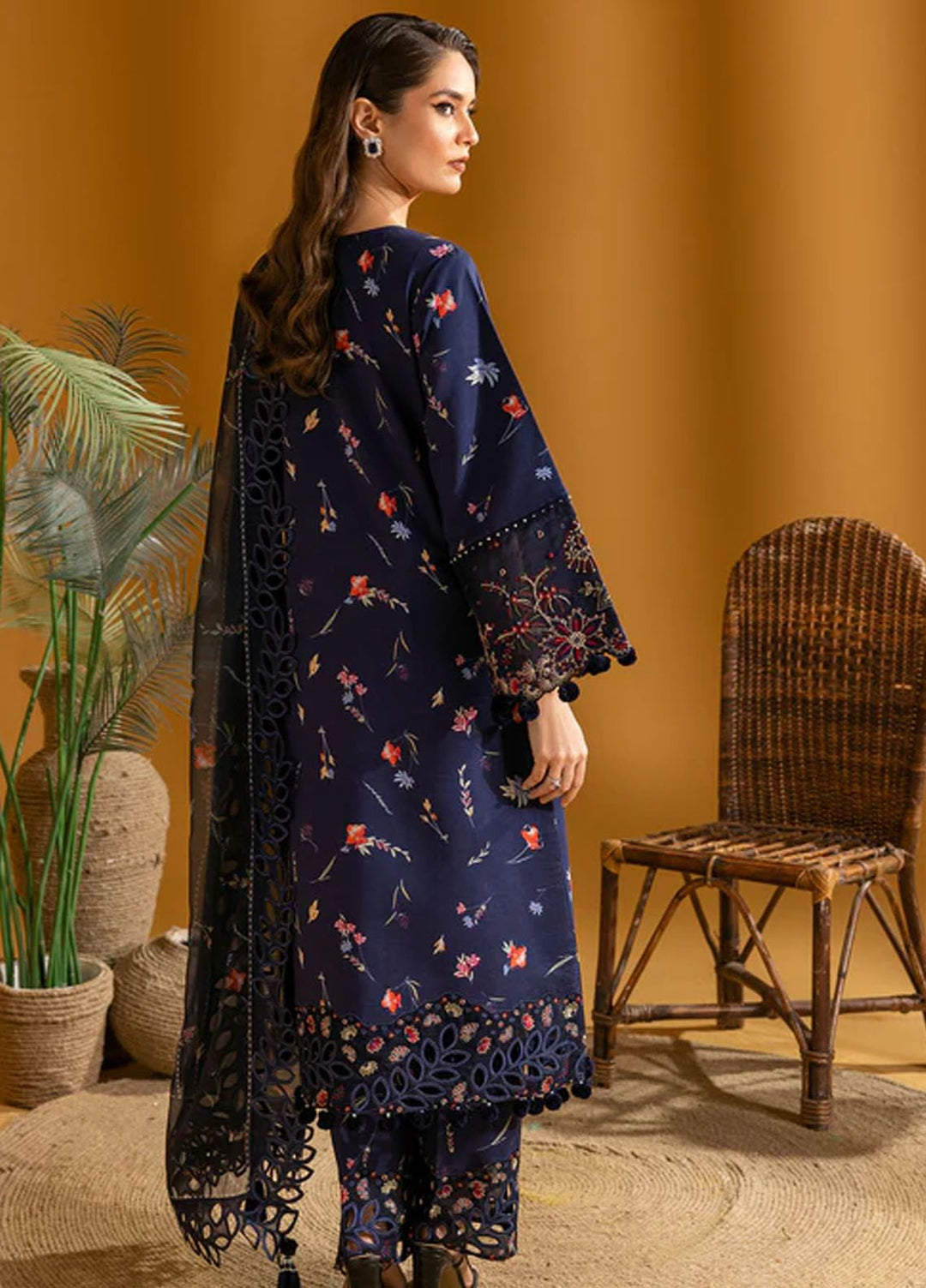 Maahi by Alizeh Fashion Embroidered Lawn Suits Unstitched 3 Piece AFB24M D-05 Iris - Summer Collection