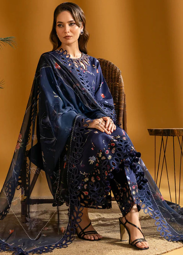 Maahi by Alizeh Fashion Embroidered Lawn Suits Unstitched 3 Piece AFB24M D-05 Iris - Summer Collection