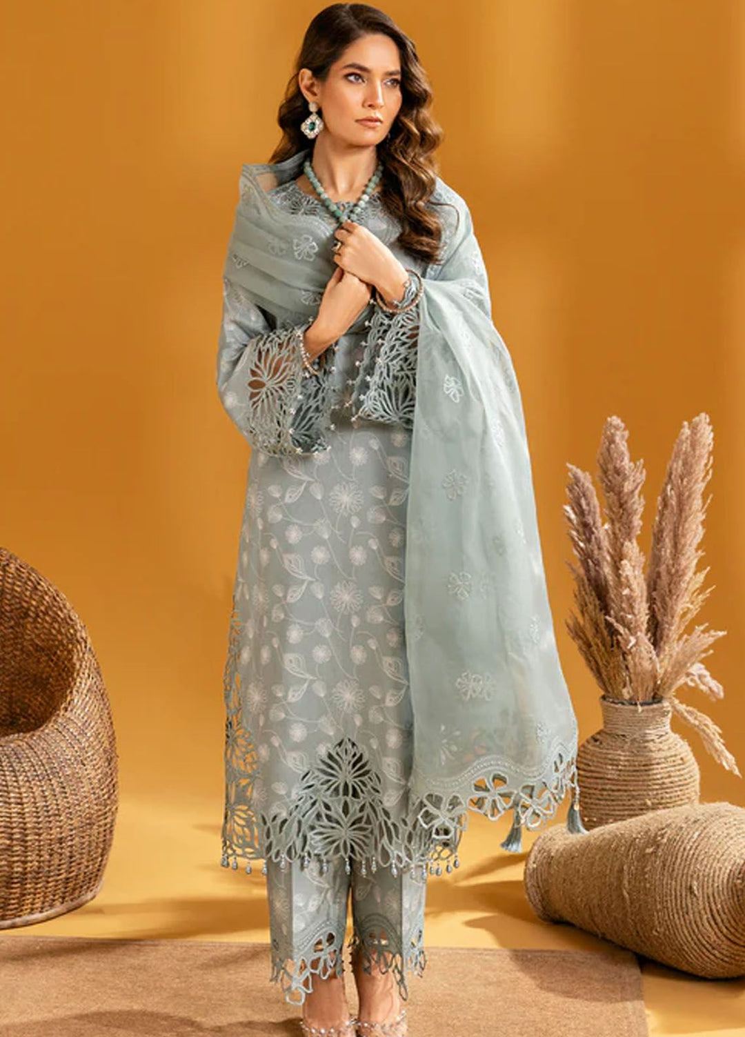 Maahi by Alizeh Fashion Embroidered Lawn Suits Unstitched 3 Piece AFB24M D-07 Nyra - Summer Collection