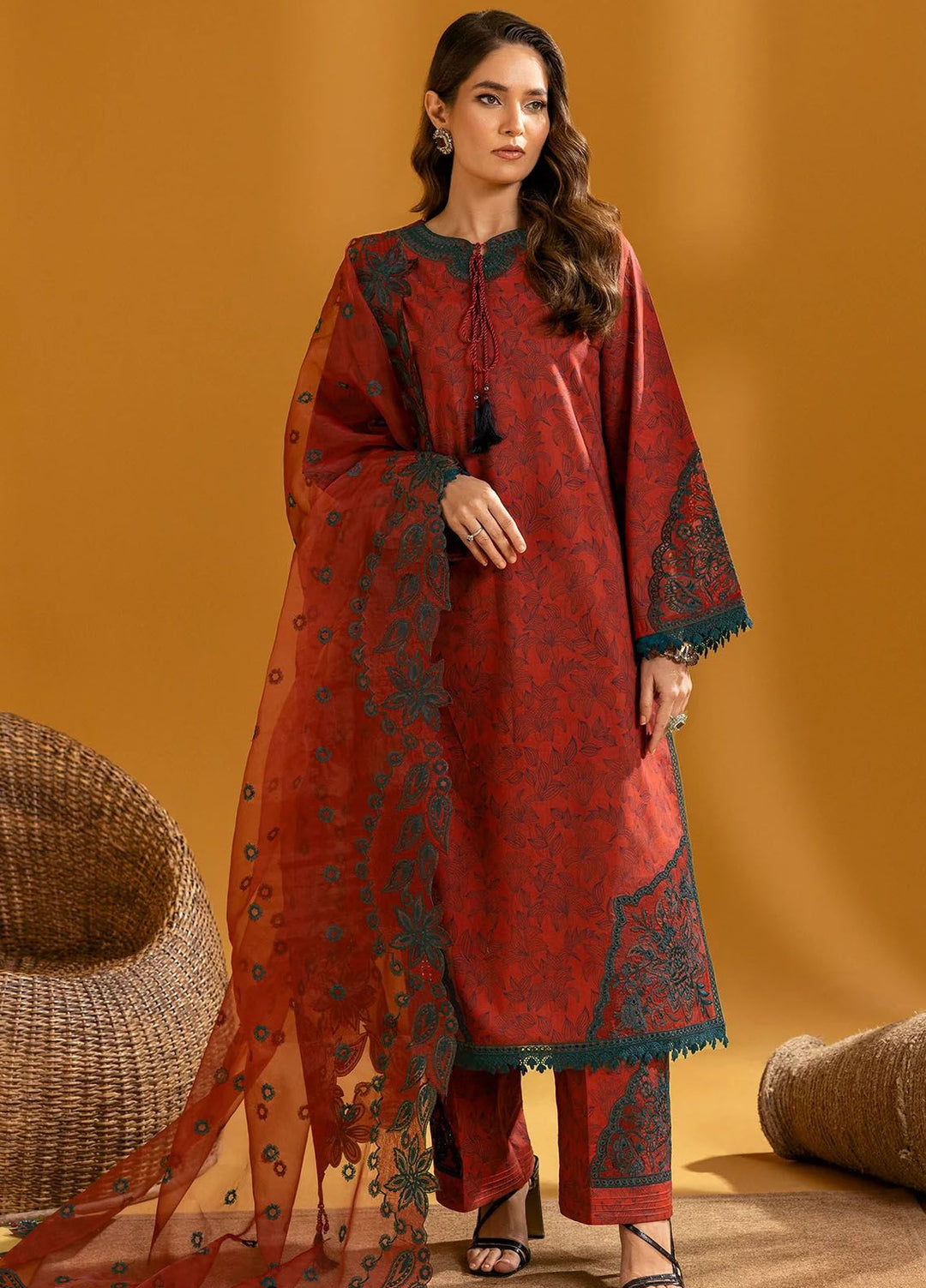 Maahi by Alizeh Fashion Embroidered Lawn Suits Unstitched 3 Piece AFB24M D-08 Mira - Summer Collection