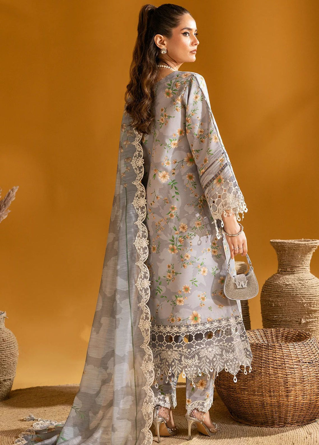 Maahi by Alizeh Fashion Embroidered Lawn Suits Unstitched 3 Piece AFB24M D-10 Lina - Summer Collection