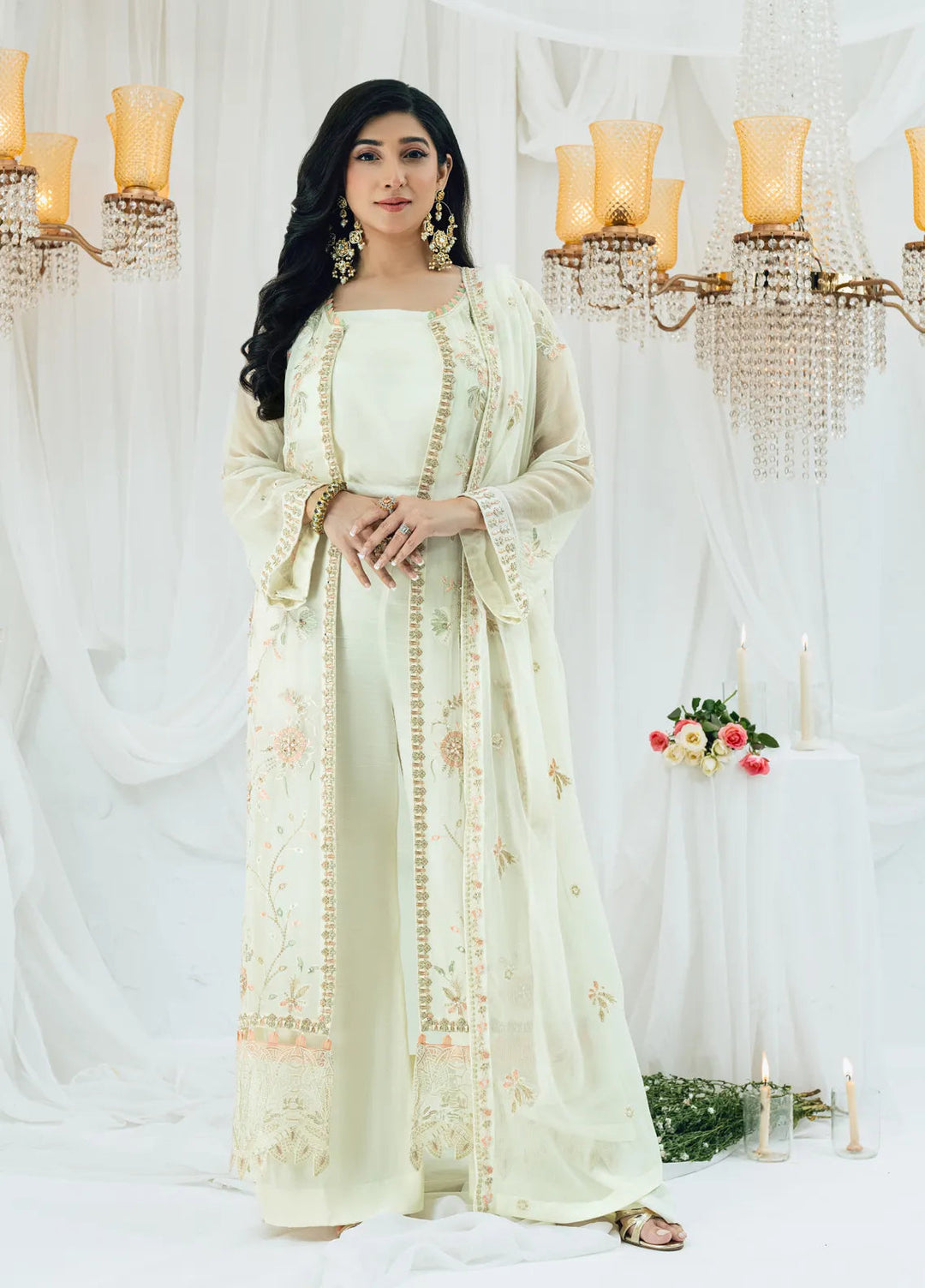 Maahi by Shamooz Embroidered Chiffon Suits Unstitched 3 Piece SHM24M SU-109 Bismil - Festive Collection