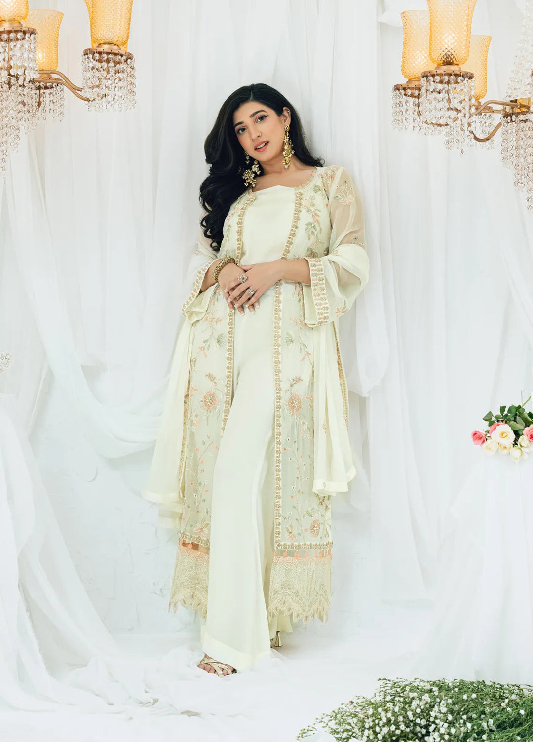 Maahi by Shamooz Embroidered Chiffon Suits Unstitched 3 Piece SHM24M SU-109 Bismil - Festive Collection