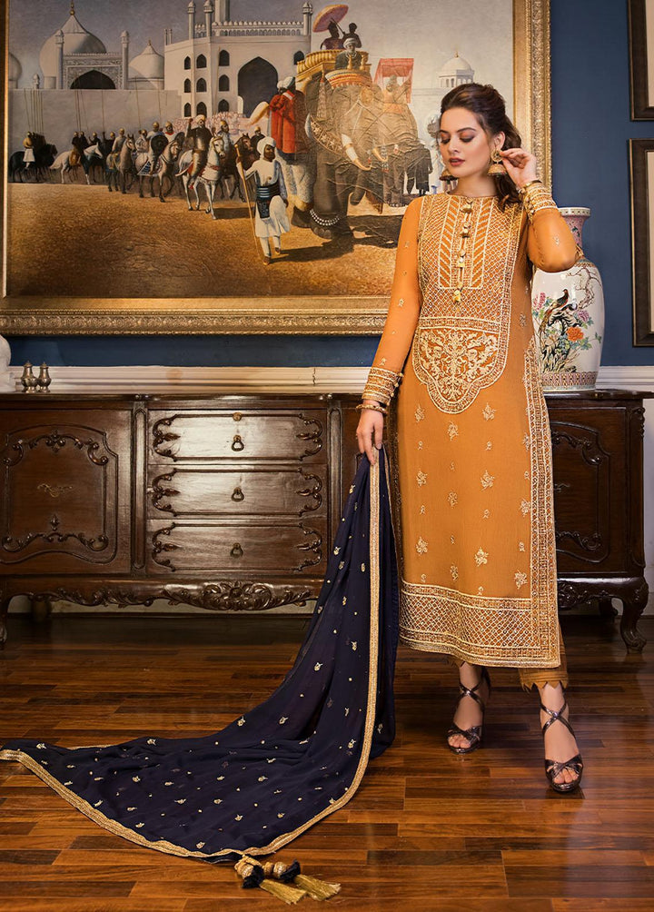 Maahru & Noorie by Asim Jofa Embroidered Chiffon Suits Unstitched 3 Piece AJ23MN AJSM-02 - Festive Collection
