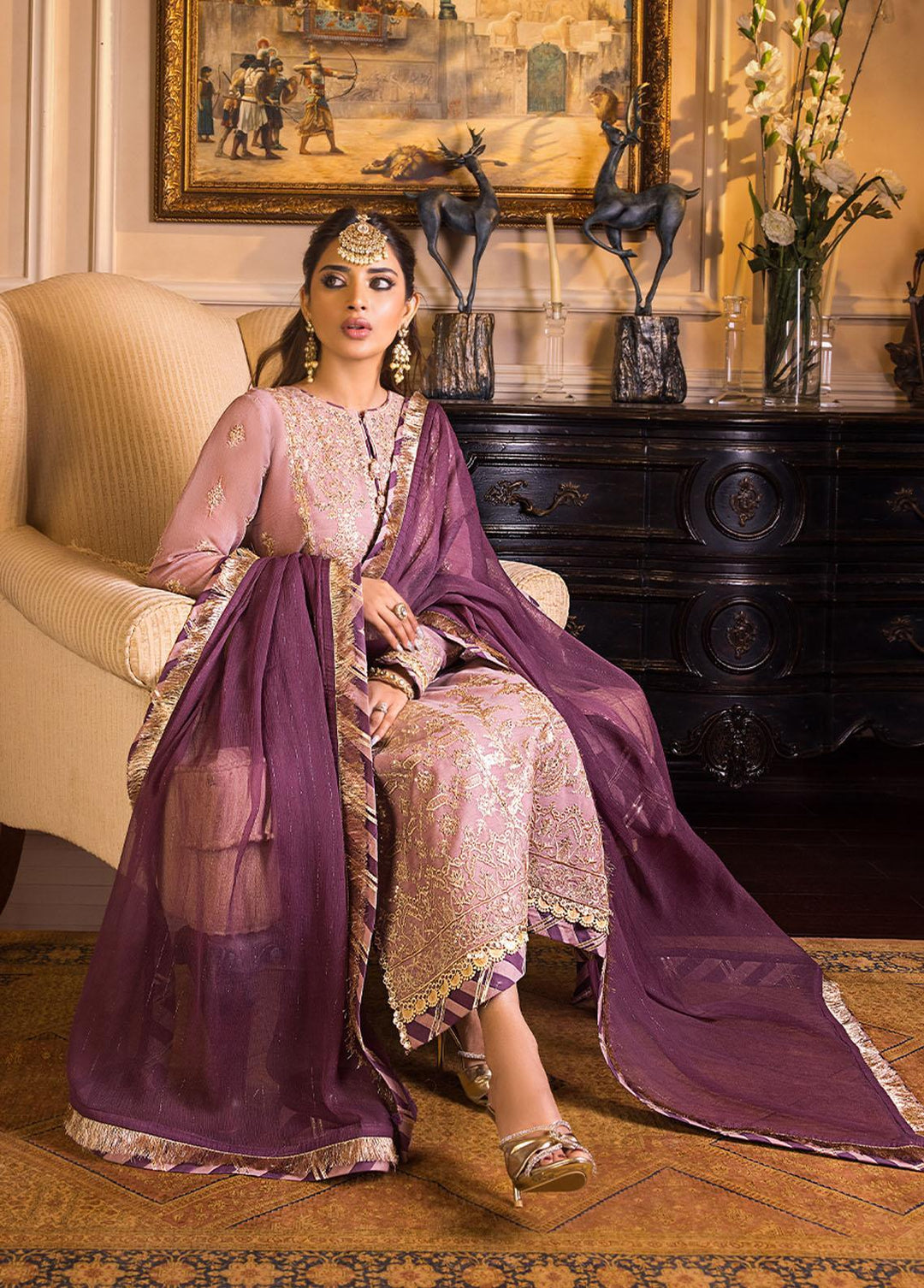 Maahru & Noorie by Asim Jofa Embroidered Cotton Suits Unstitched 3 Piece AJ23MN AJSM-03 - Festive Collection