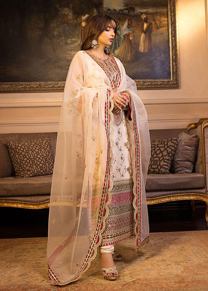 Maahru & Noorie by Asim Jofa Embroidered Organza Suits Unstitched 3 Piece AJ23MN AJSM-05 - Festive Collection
