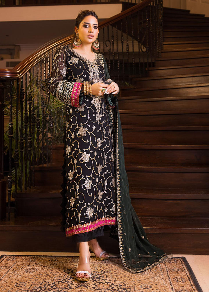 Maahru & Noorie by Asim Jofa Embroidered Chiffon Suits Unstitched 3 Piece AJ23MN AJSM-07 - Festive Collection