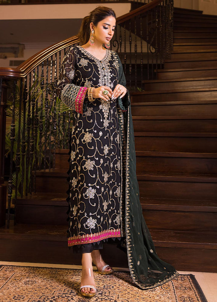 Maahru & Noorie by Asim Jofa Embroidered Chiffon Suits Unstitched 3 Piece AJ23MN AJSM-07 - Festive Collection