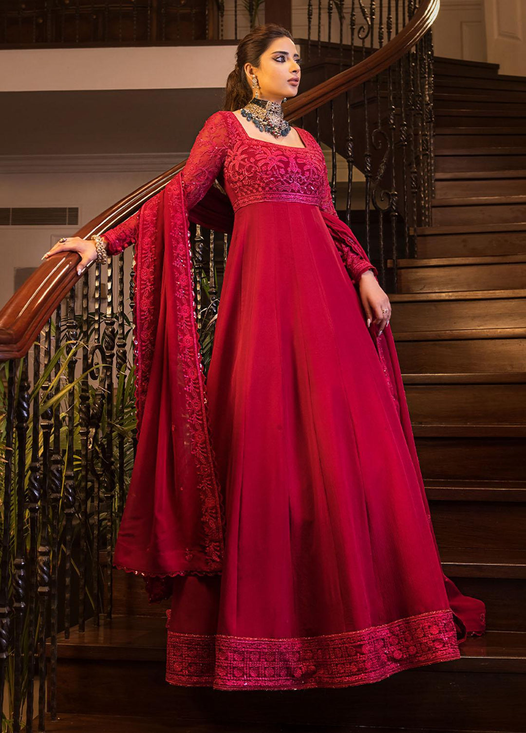 Maahru & Noorie by Asim Jofa Embroidered Silk Suits Unstitched 3 Piece AJ23MN AJSM-11 - Festive Collection