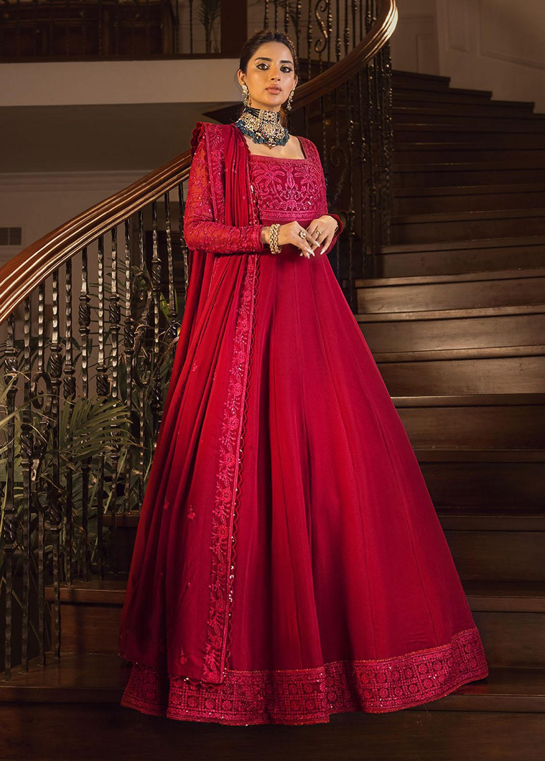 Maahru & Noorie by Asim Jofa Embroidered Silk Suits Unstitched 3 Piece AJ23MN AJSM-11 - Festive Collection