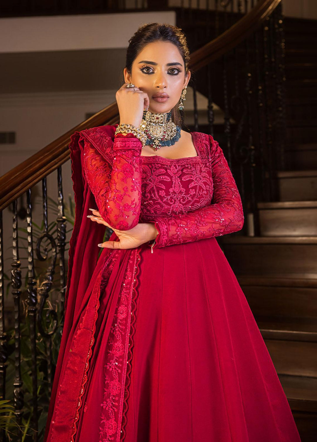 Maahru & Noorie by Asim Jofa Embroidered Silk Suits Unstitched 3 Piece AJ23MN AJSM-11 - Festive Collection