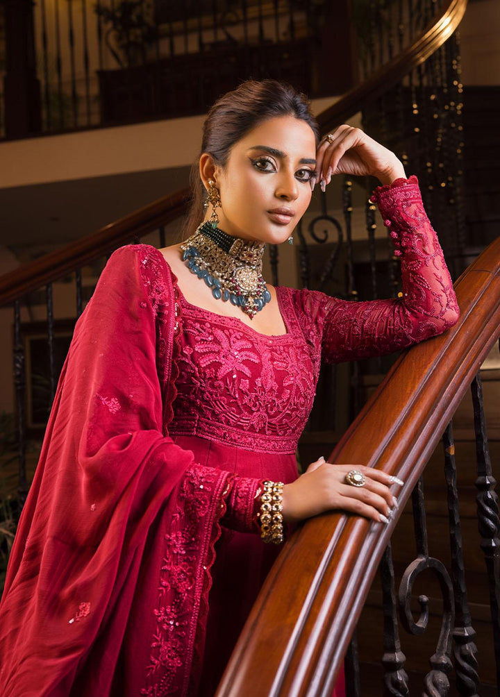 Maahru & Noorie by Asim Jofa Embroidered Silk Suits Unstitched 3 Piece AJ23MN AJSM-11 - Festive Collection