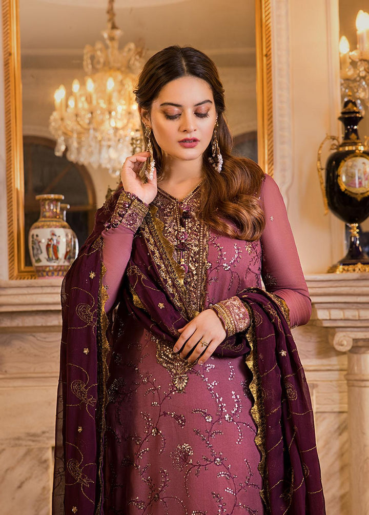 Maahru & Noorie by Asim Jofa Embroidered Chiffon Suits Unstitched 3 Piece AJ23MN AJSM-14 - Festive Collection