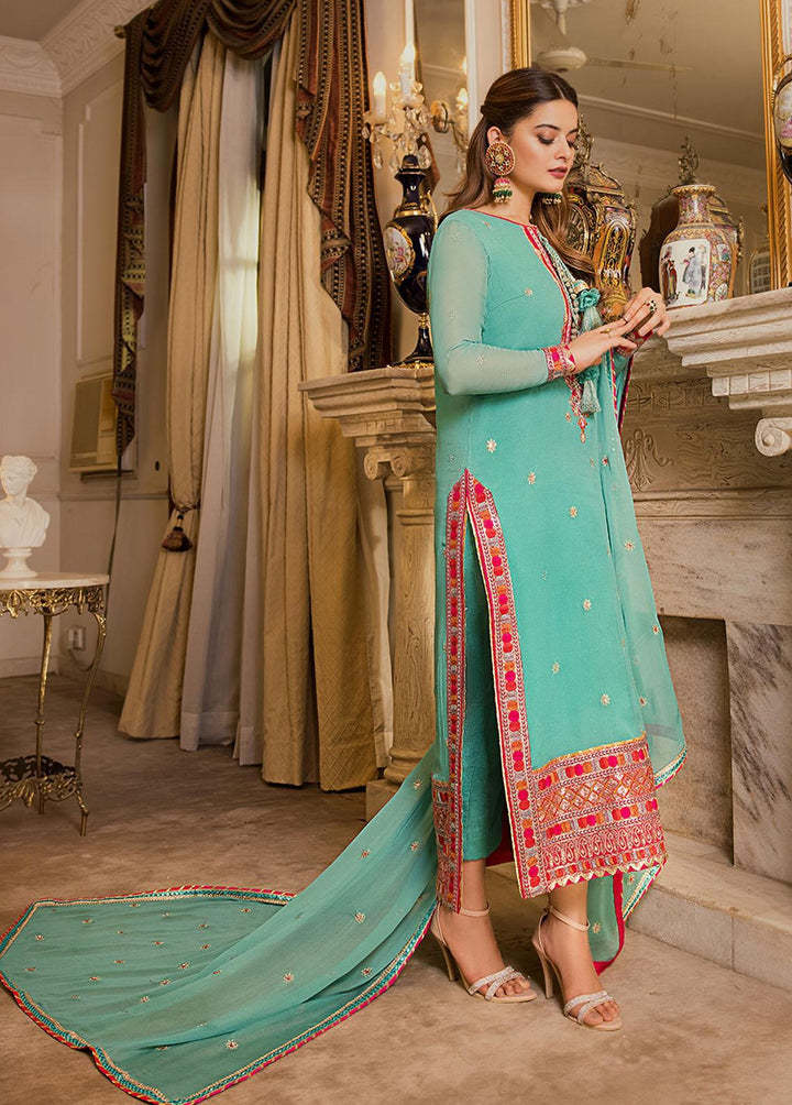 Maahru & Noorie by Asim Jofa Embroidered Chiffon Suits Unstitched 3 Piece AJ23MN AJSM-16 - Festive Collection
