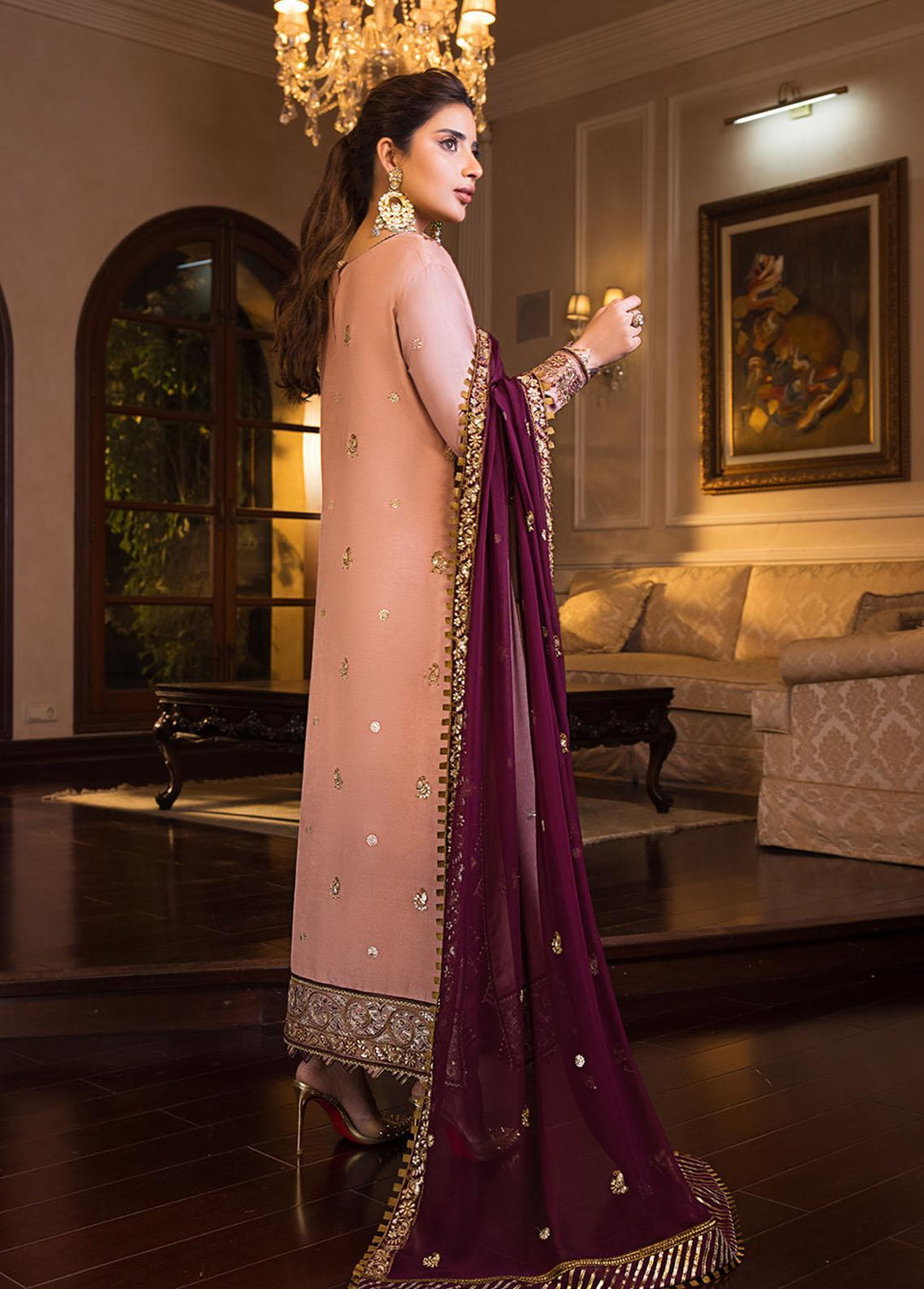 Maahru & Noorie by Asim Jofa Embroidered Cotton Silk Suits Unstitched 3 Piece AJ23MN AJSM-17 - Festive Collection