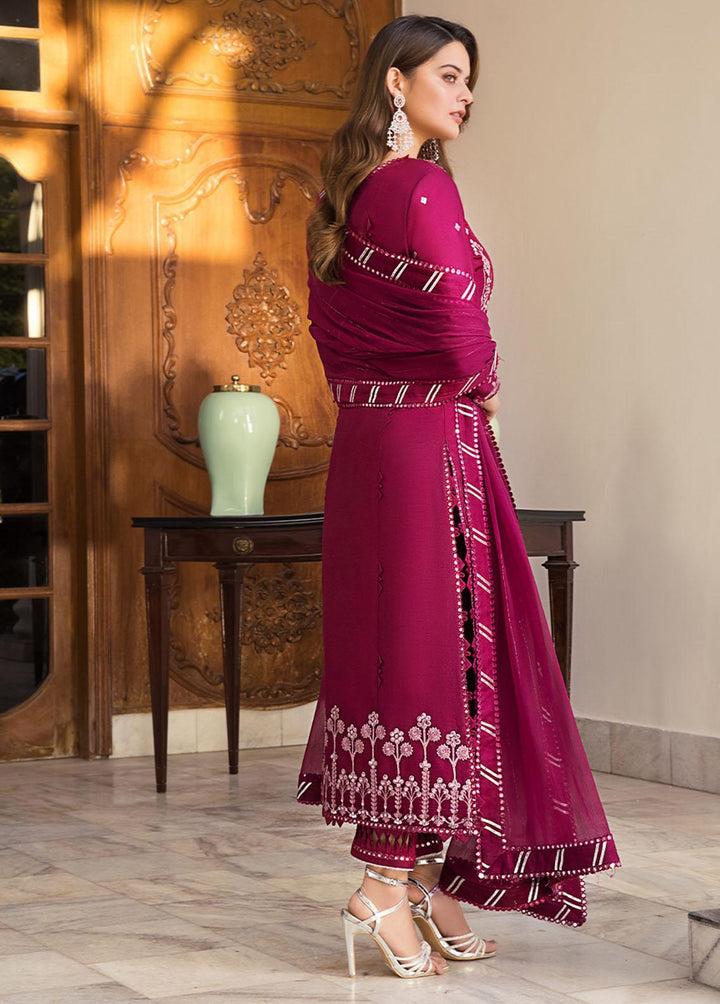 Maahru & Noorie by Asim Jofa Embroidered Silk Suits Unstitched 3 Piece AJ23MN AJSM-18 - Festive Collection